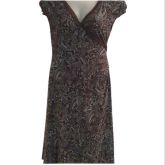 BCBGMaxAzria Dresses & Skirts - BCBGMaxazria Paisley Print Faux-wrap Dress XL